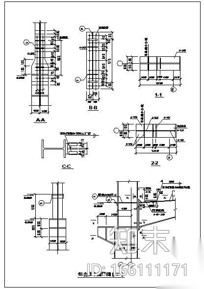 某鋼結構組合柱牛腿節點構造詳圖施工圖下載【id:166111171】