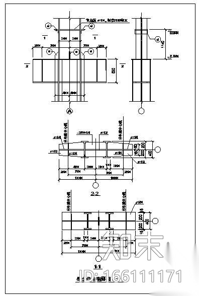 某钢结构组合柱牛腿节点构造详图施工图下载【id:166111171】