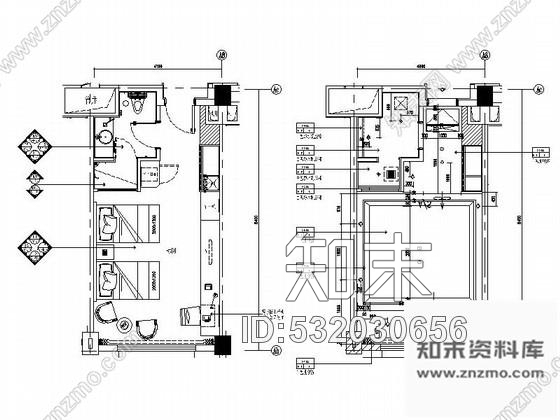 施工图安徽时尚酒店客房标准间室内装修图含效果施工图下载【ID:532030656】