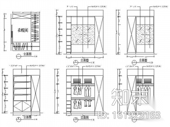 [杭州]三居室装饰施工图cad施工图下载【ID:161923163】