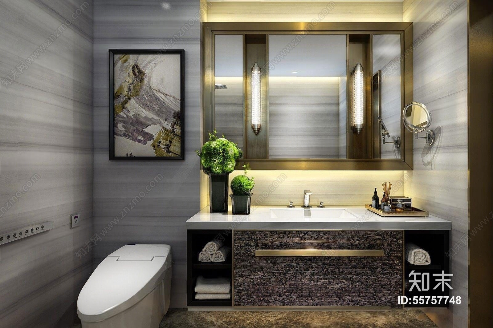 现代港式卫生间3D模型下载【ID:55757748】