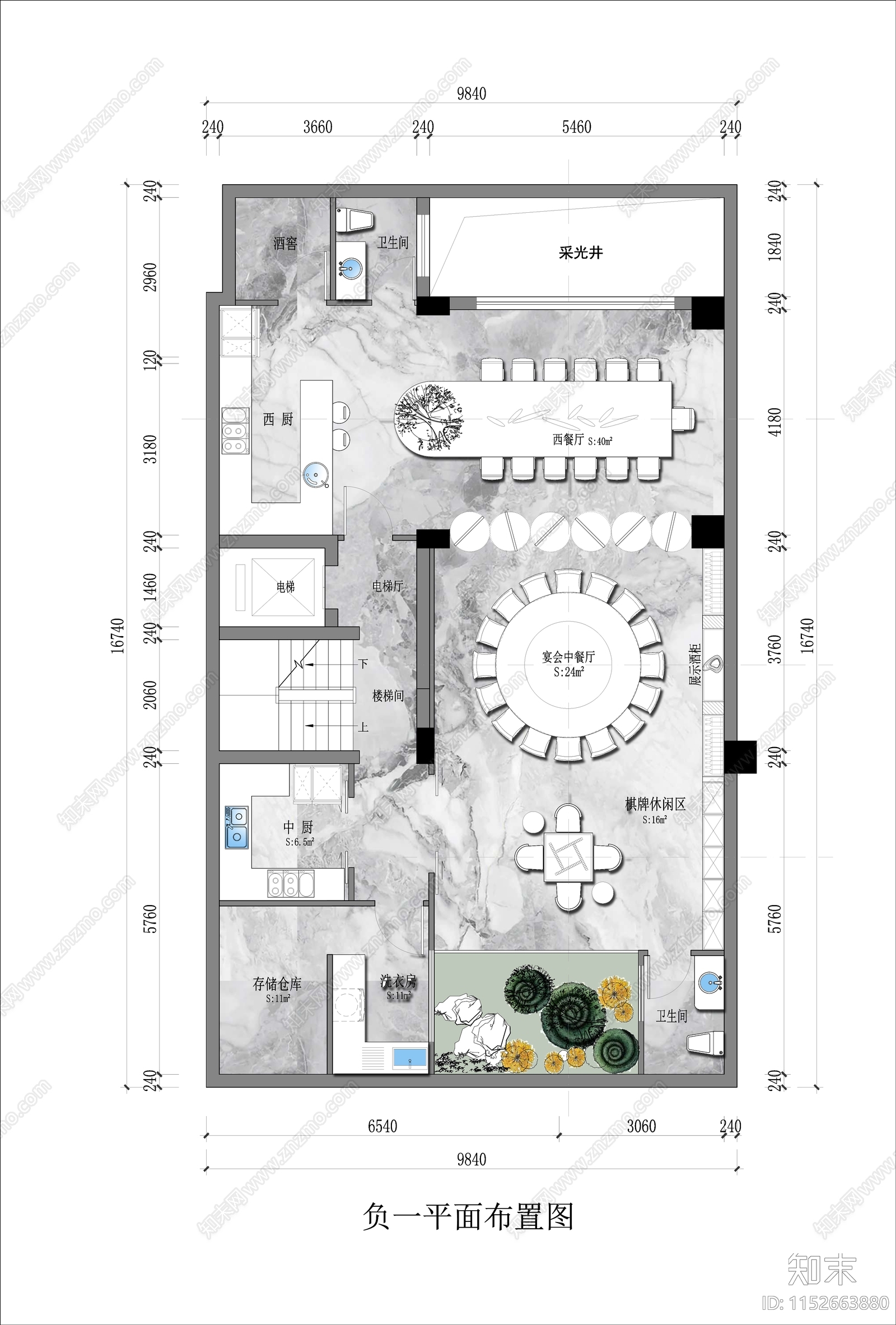 私人会所彩平图cad施工图下载【ID:1152663880】