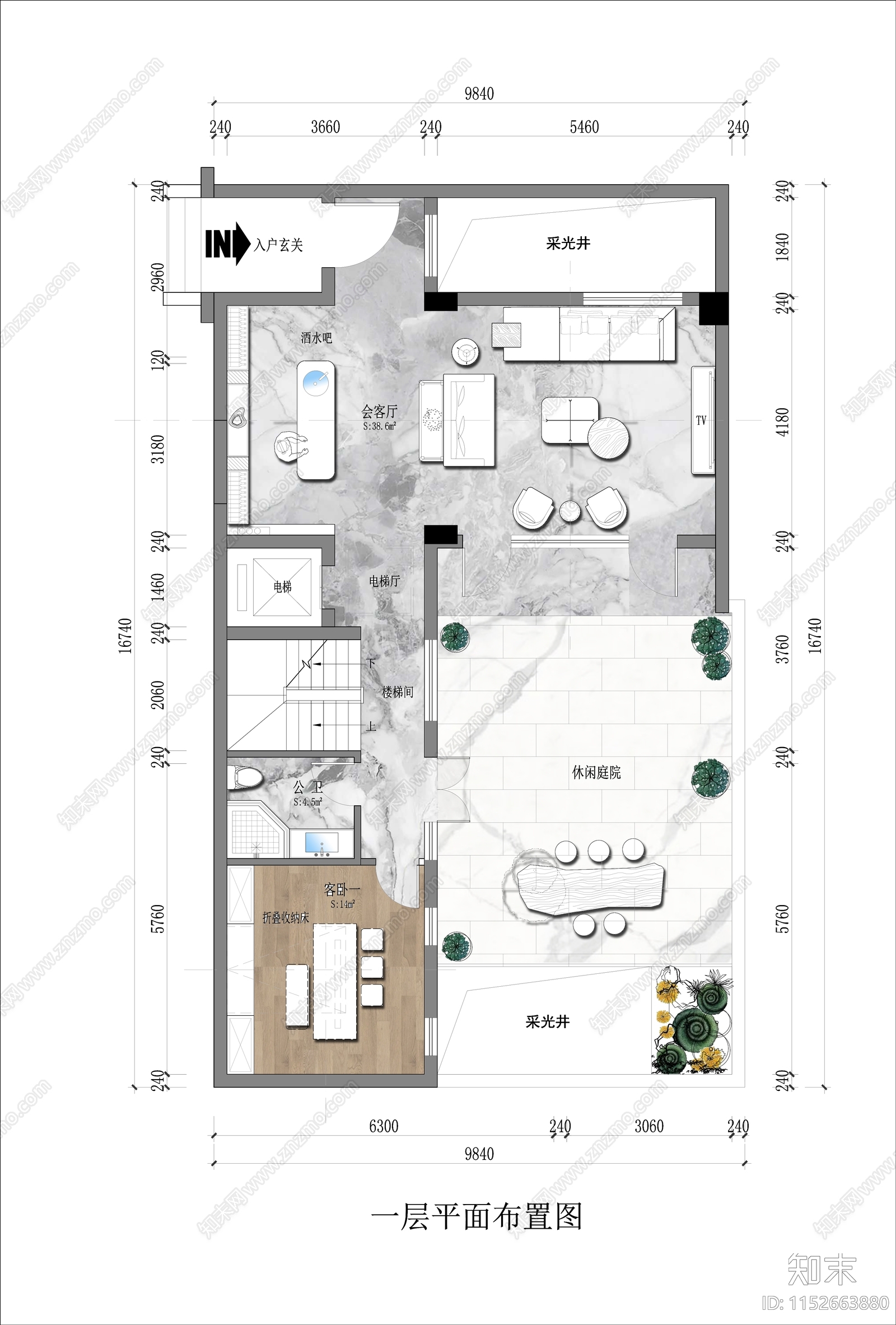 私人会所彩平图cad施工图下载【ID:1152663880】