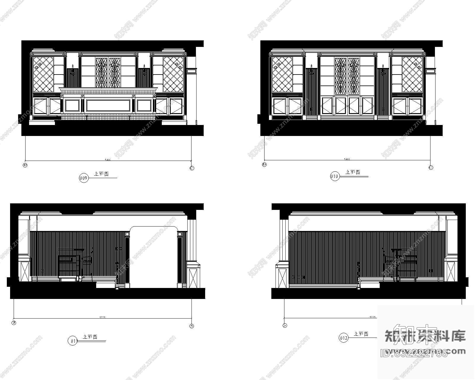 图块/节点别墅地下酒吧室立面图cad施工图下载【ID:832222758】