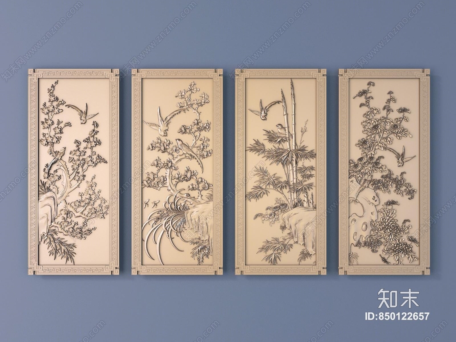 中式雕花3D模型精品下载_3dmax模型_知末网