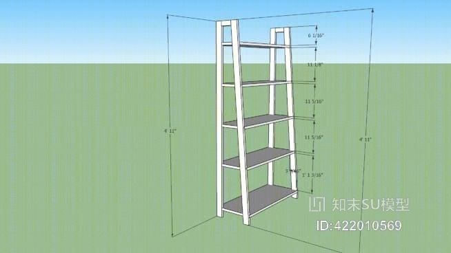 书架SU模型下载【ID:422010569】