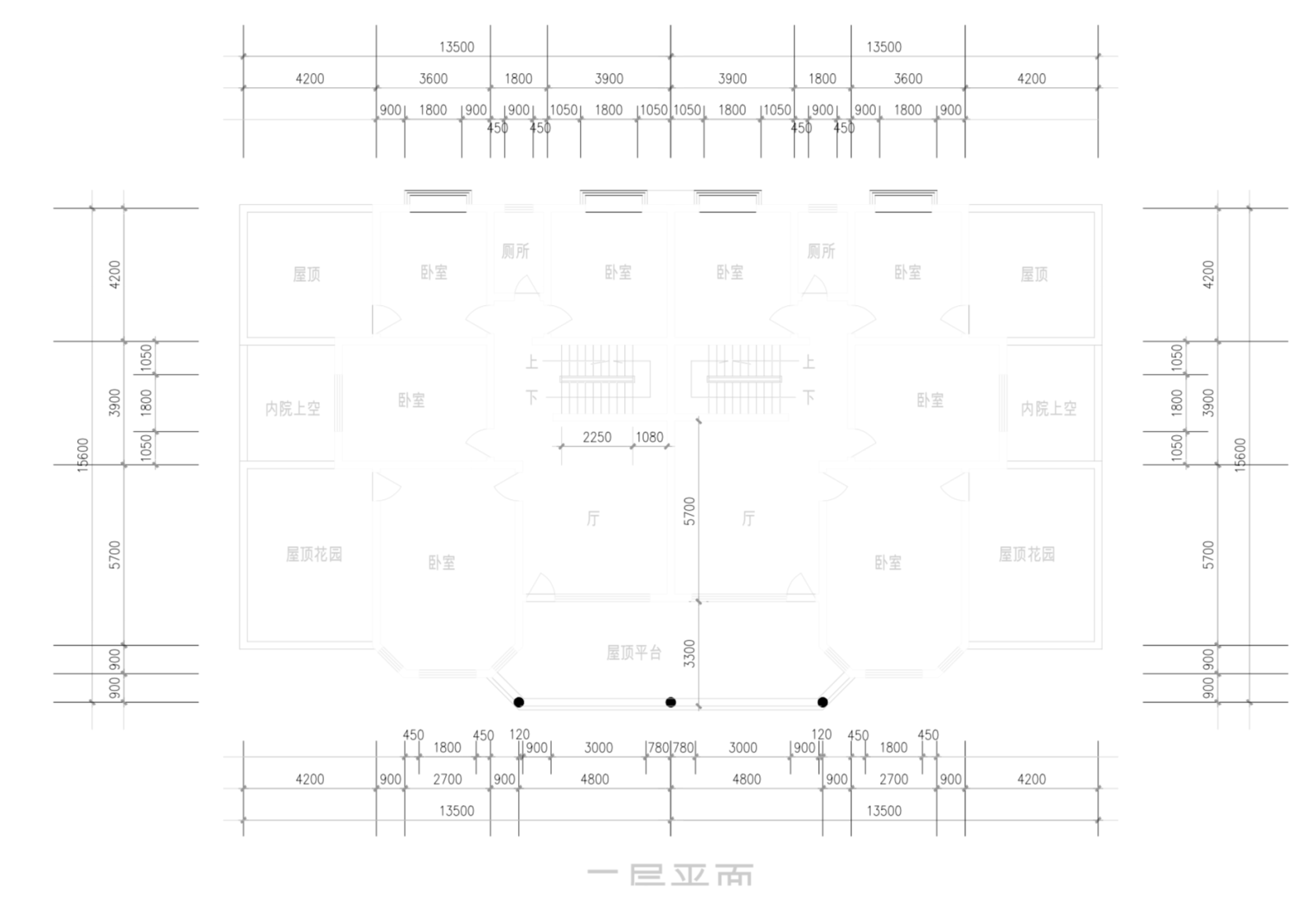 新农村两户双联式独栋别墅建筑施工图施工图下载【ID:149894193】