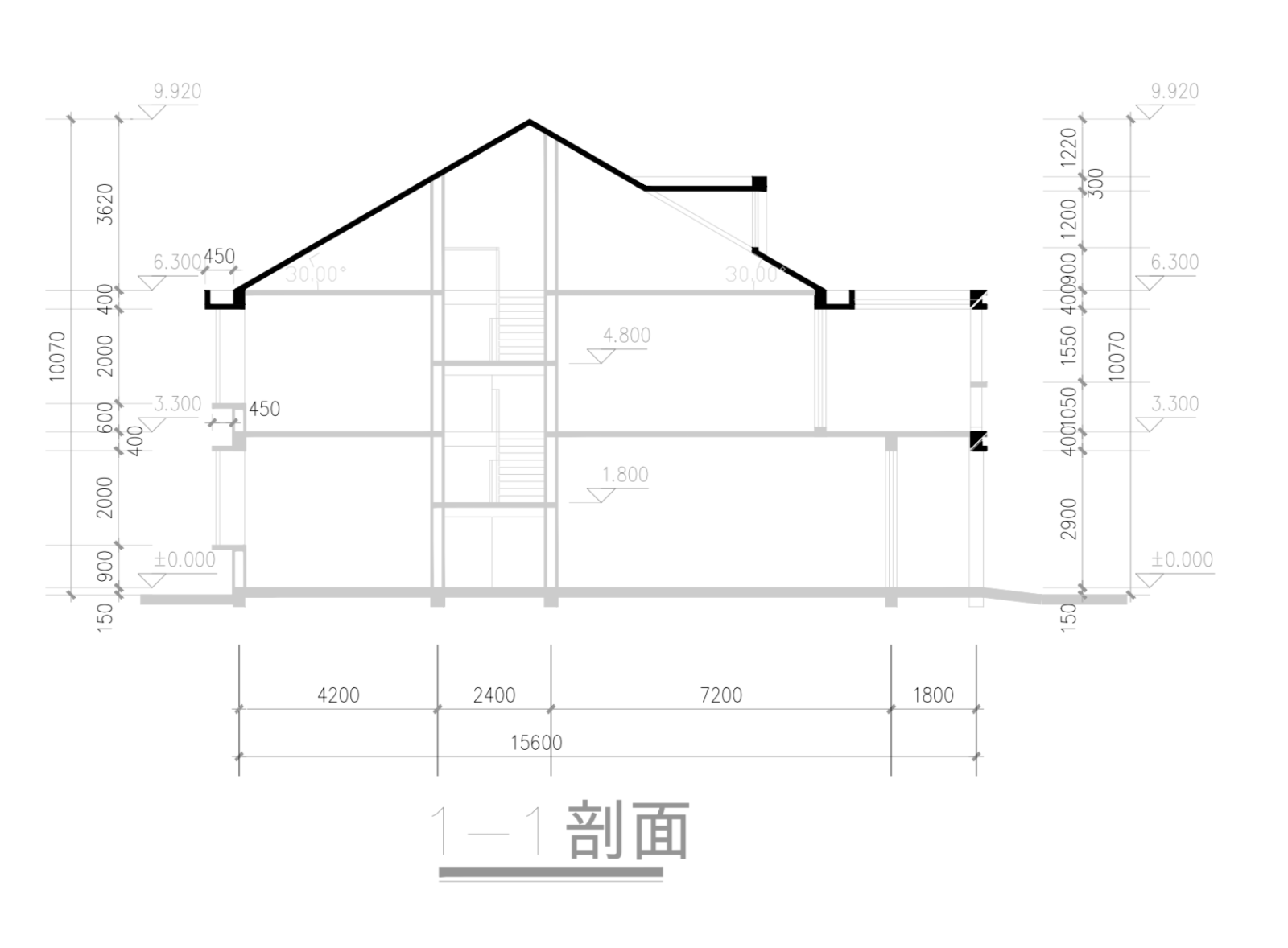 新农村两户双联式独栋别墅建筑施工图施工图下载【ID:149894193】