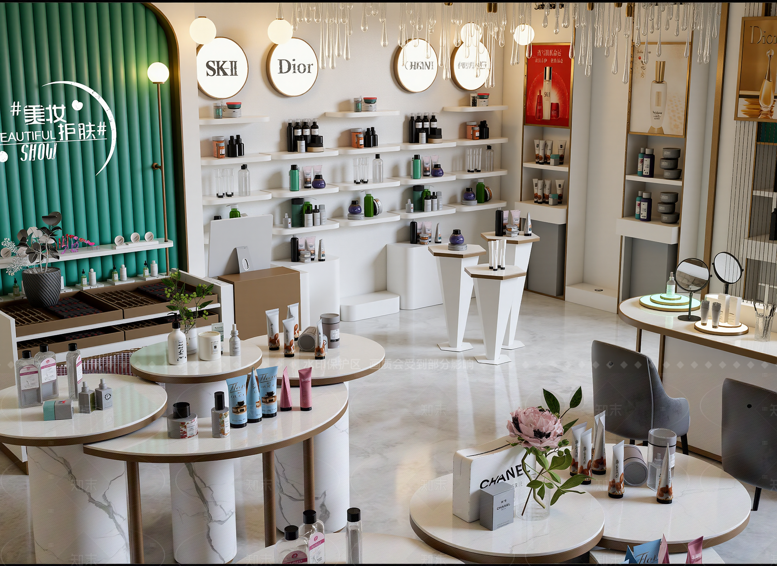 现代化妆品展台3D模型下载【ID:1214964805】