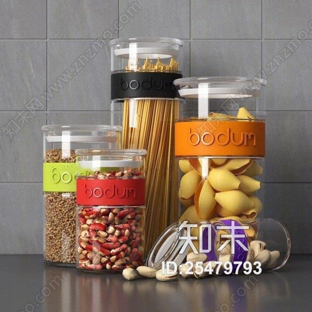现代玻璃器皿食品3D模型下载【ID:25479793】