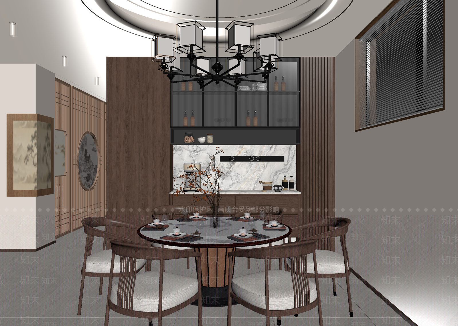 新中式包厢3D模型下载【ID:1215193985】