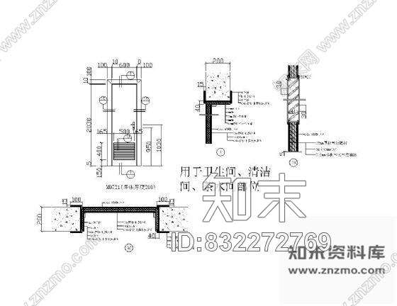 图块/节点木包边门详图cad施工图下载【ID:832272769】