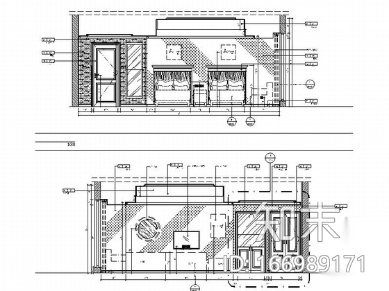 [苏州]社区型中心高档酒店客房装修施工图（含效果）施工图下载【ID:166989171】