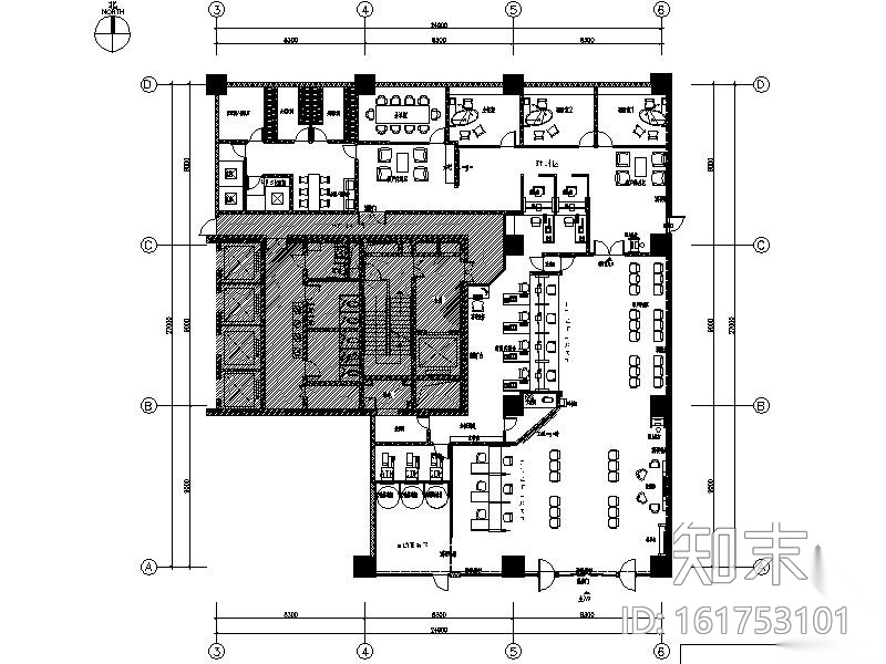 [青岛]某工行开发区办公网点装修图cad施工图下载【ID:161753101】