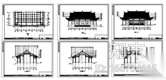 某古建山门建筑施工图cad施工图下载【ID:166734115】