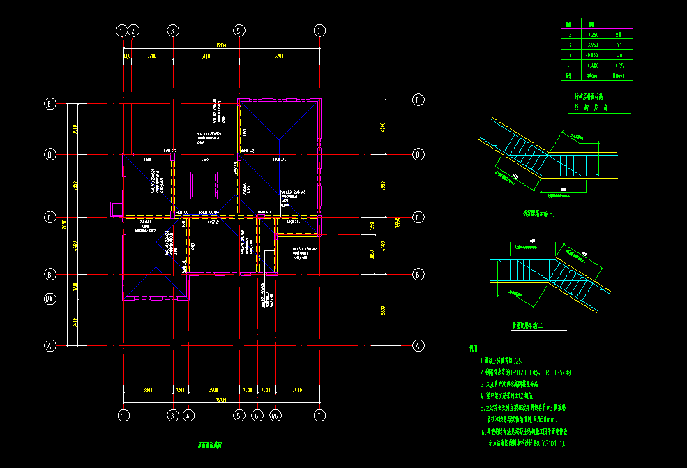 框架-剪力墙结构3层独栋别墅建筑设计（包含CAD）施工图下载【ID:149869129】