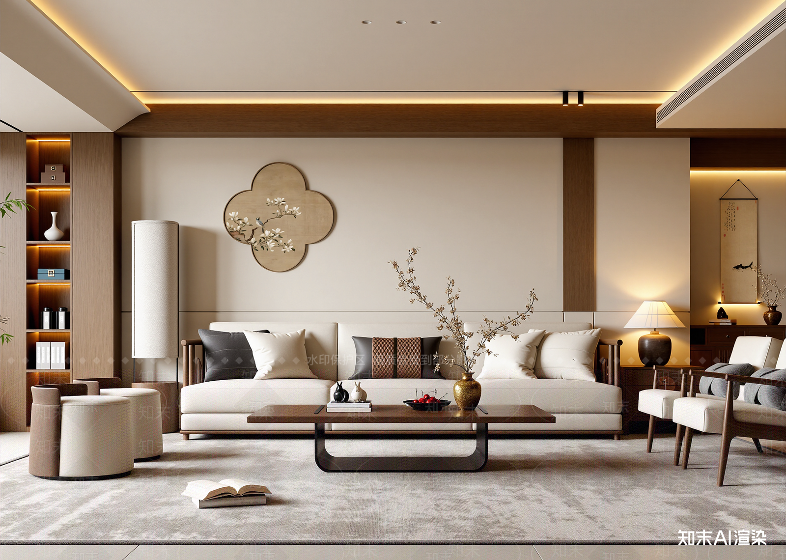 简欧宋式客厅3D模型下载【ID:1215116974】