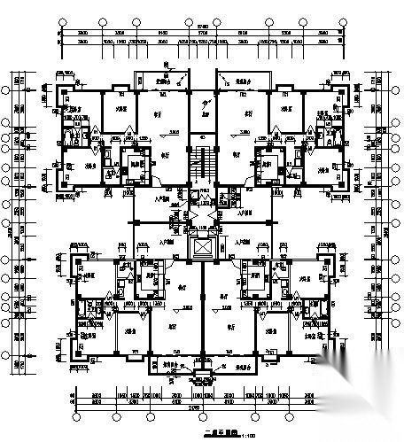 宜宾某小区2号住宅楼建筑结构施工图cad施工图下载【ID:149786121】