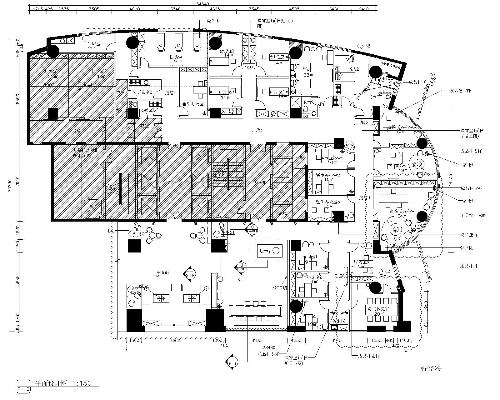 [新疆乌鲁木齐]医瑞整形美容医院室内设计CAD施工图+效果...cad施工图下载【ID:160650185】