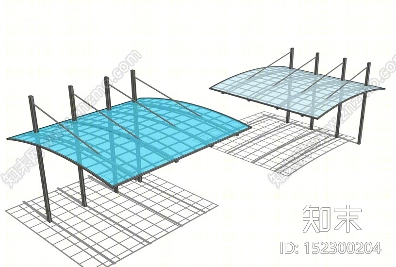 停车棚SU模型下载【ID:152300204】