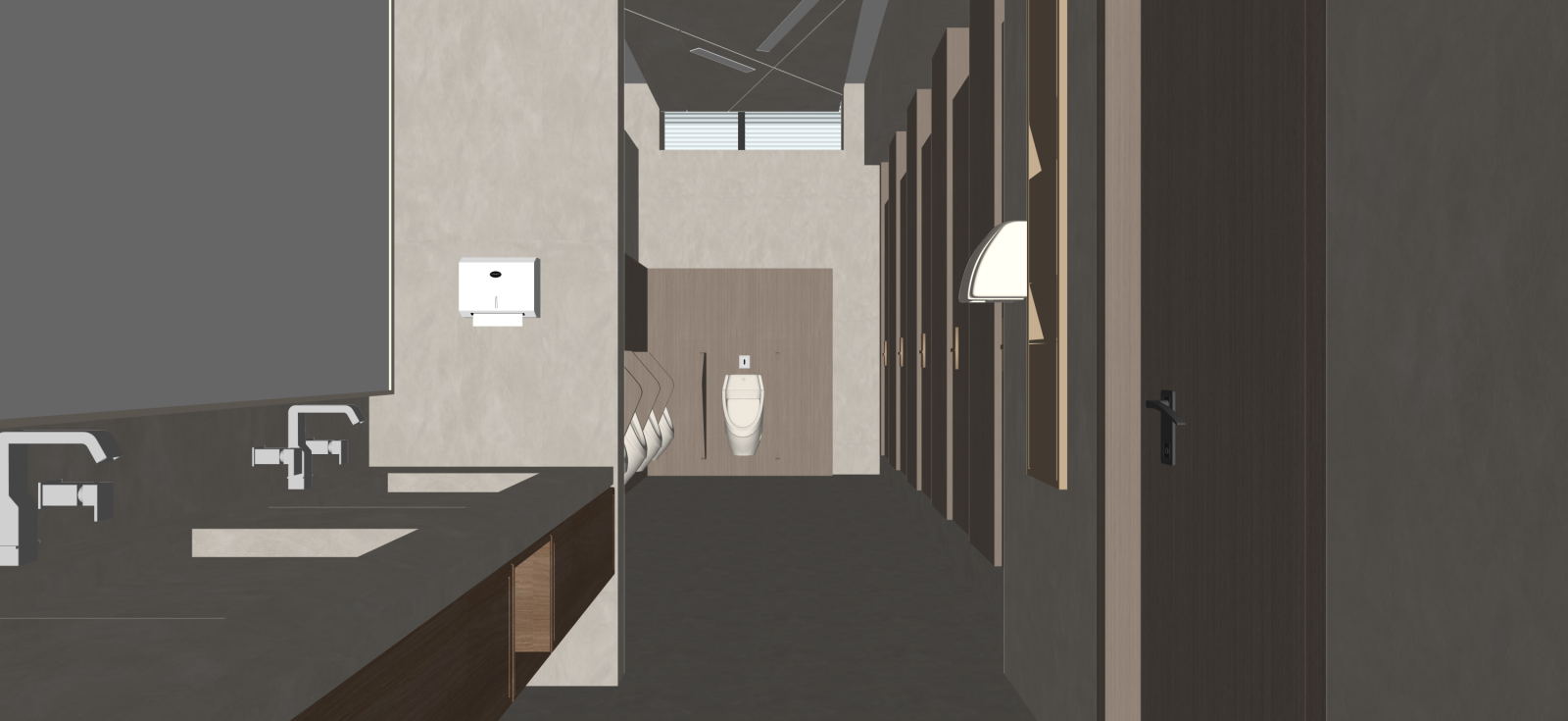 侘寂酒店卫生间SU模型下载【ID:1222162304】