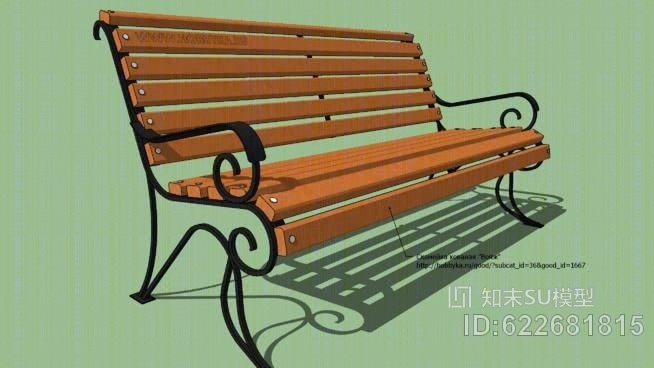 锻铁长凳SU模型下载【ID:622681815】