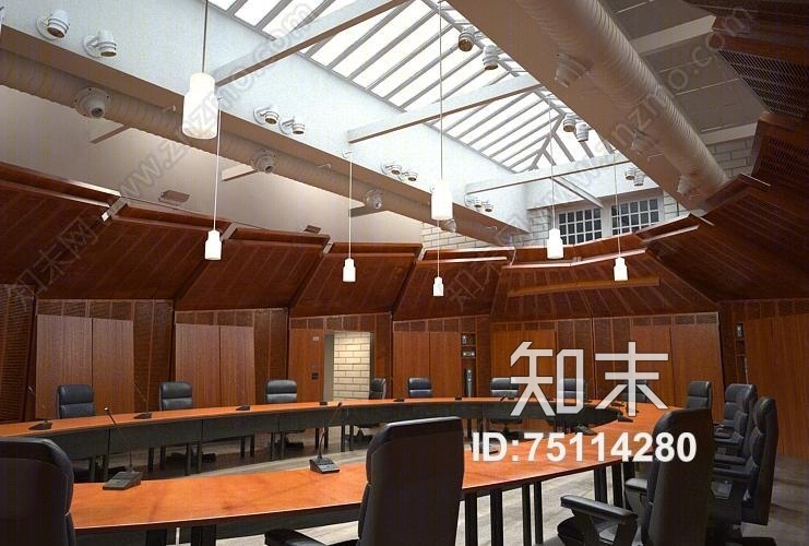 现代圆形会议区3D模型下载【ID:75114280】