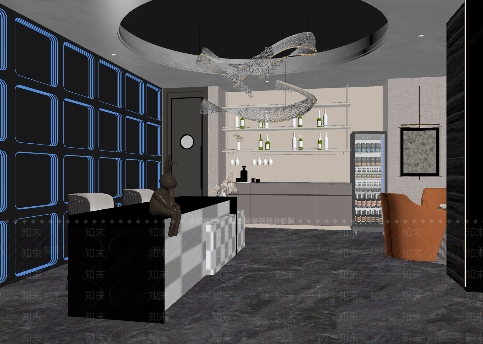 现代酒店大堂3D模型下载【ID:1214816619】