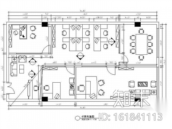 办公空间装修方案图施工图下载【ID:161841113】