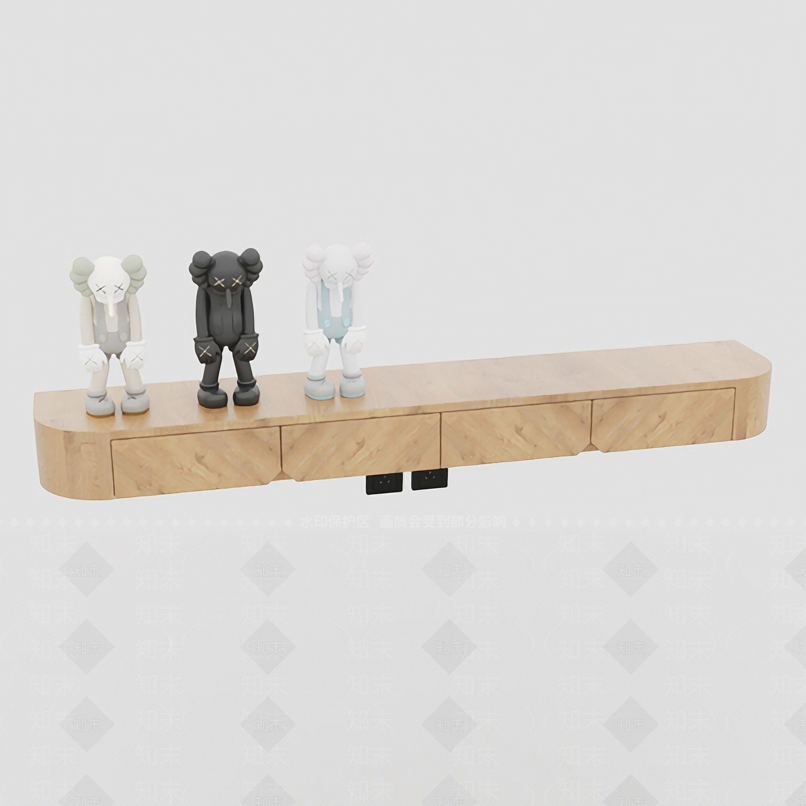 北欧简约实木电视柜3D模型下载【ID:1125230477】