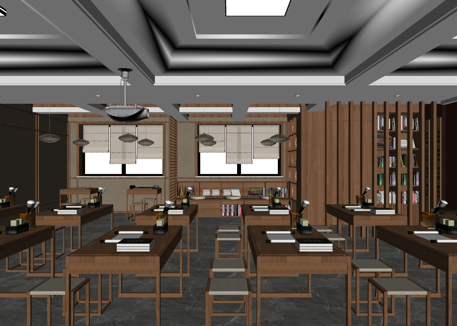 中式教室3D模型下载【ID:1214726605】
