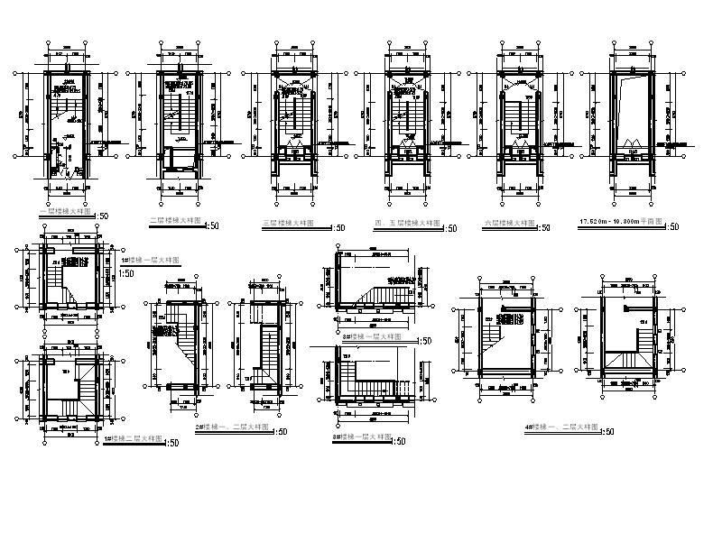 [内蒙古]六层砖混结构塔式住宅楼建筑施工图（含商业及...cad施工图下载【ID:149875113】