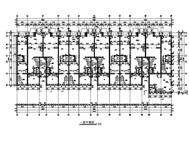 [内蒙古]六层砖混结构塔式住宅楼建筑施工图（含商业及...cad施工图下载【ID:149875113】