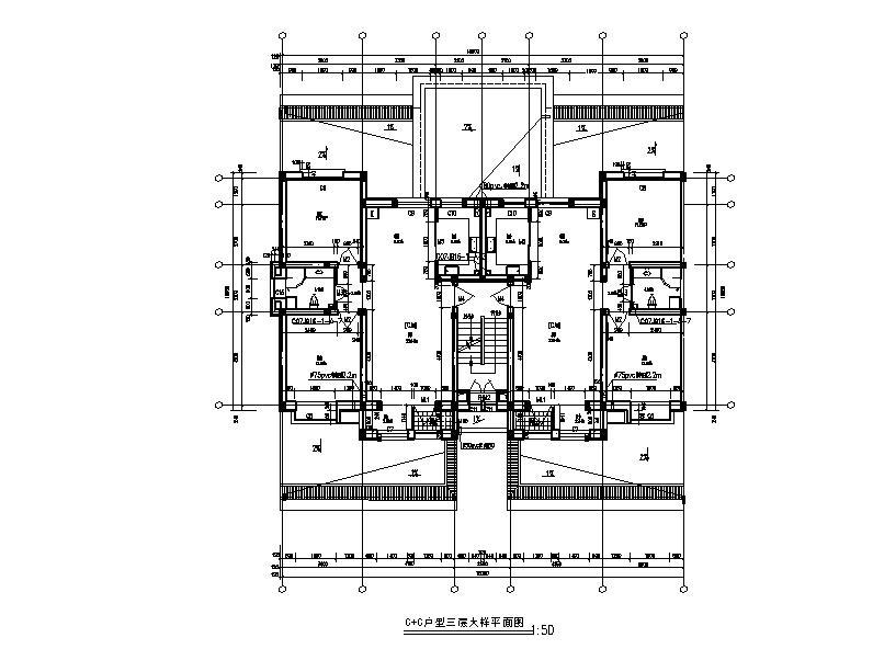 [内蒙古]六层砖混结构塔式住宅楼建筑施工图（含商业及...cad施工图下载【ID:149875113】