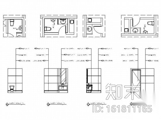 [福建]某豪华KTV卫生间室内装修施工图cad施工图下载【ID:161811165】