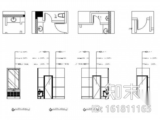 [福建]某豪华KTV卫生间室内装修施工图cad施工图下载【ID:161811165】