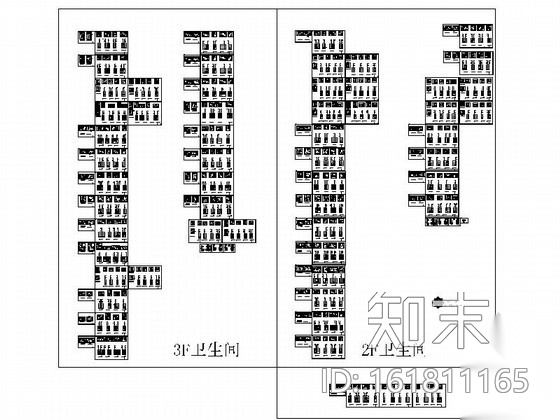 [福建]某豪华KTV卫生间室内装修施工图cad施工图下载【ID:161811165】