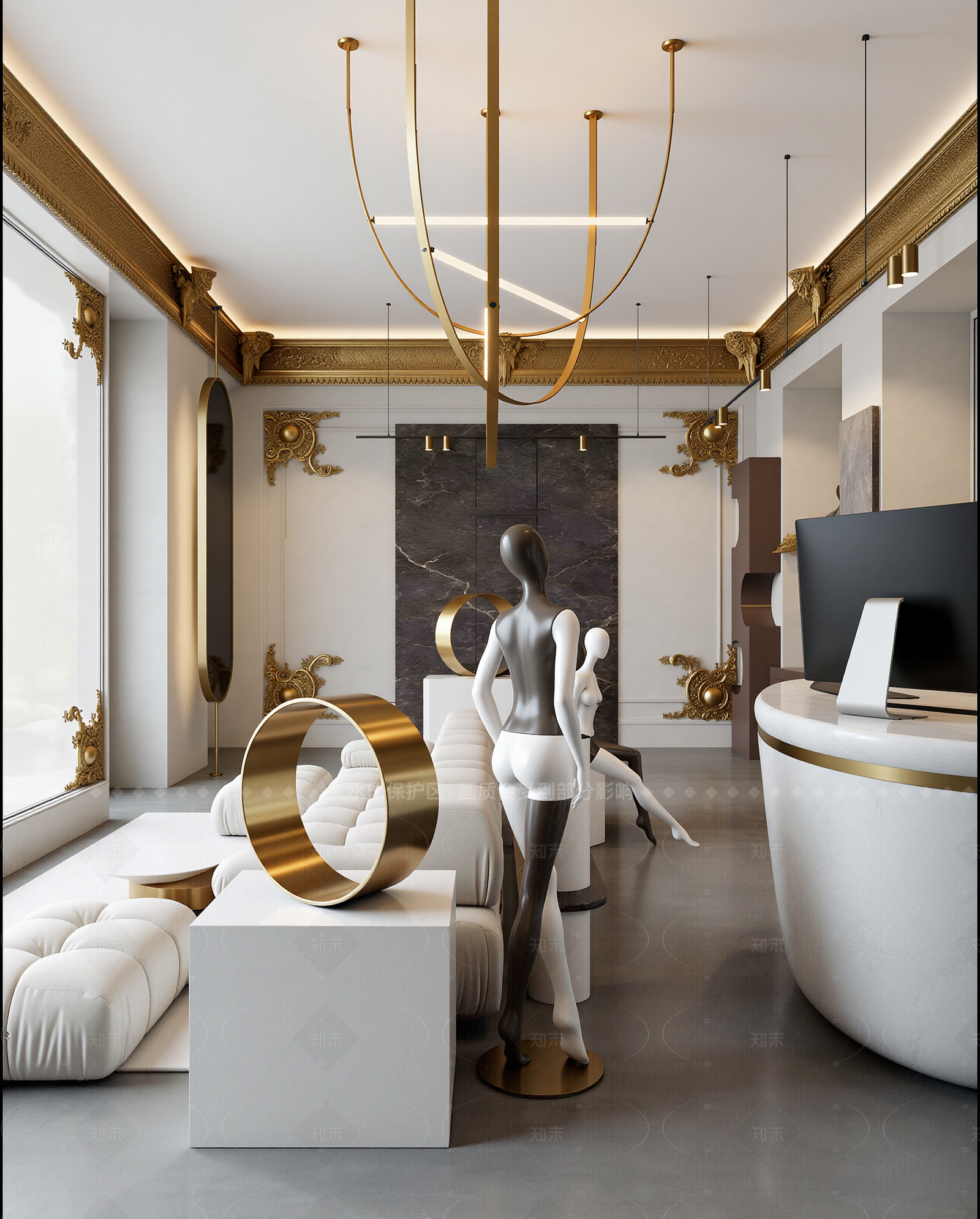 法式服装展厅3D模型下载【ID:1214579206】