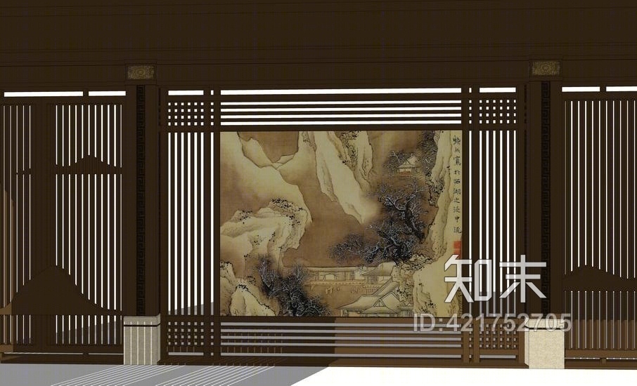 中式禅意廊亭SU模型下载【ID:421752705】