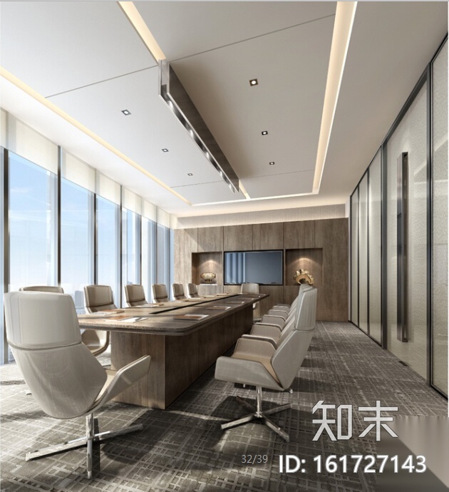 [深圳]简约大气全套办公室设计施工图（含效果图+物料...cad施工图下载【ID:161727143】
