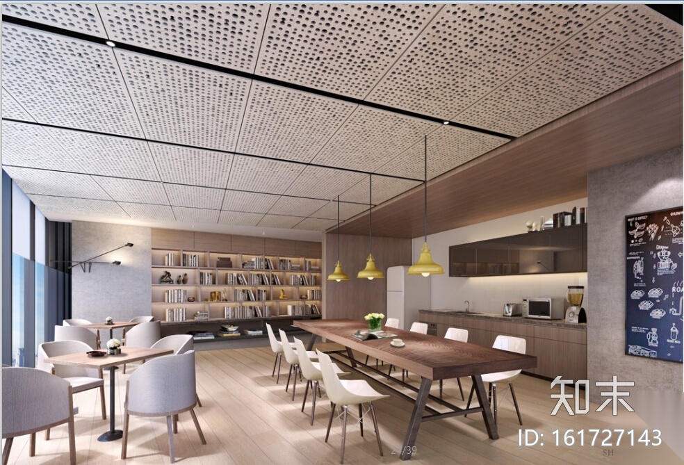 [深圳]简约大气全套办公室设计施工图（含效果图+物料...cad施工图下载【ID:161727143】