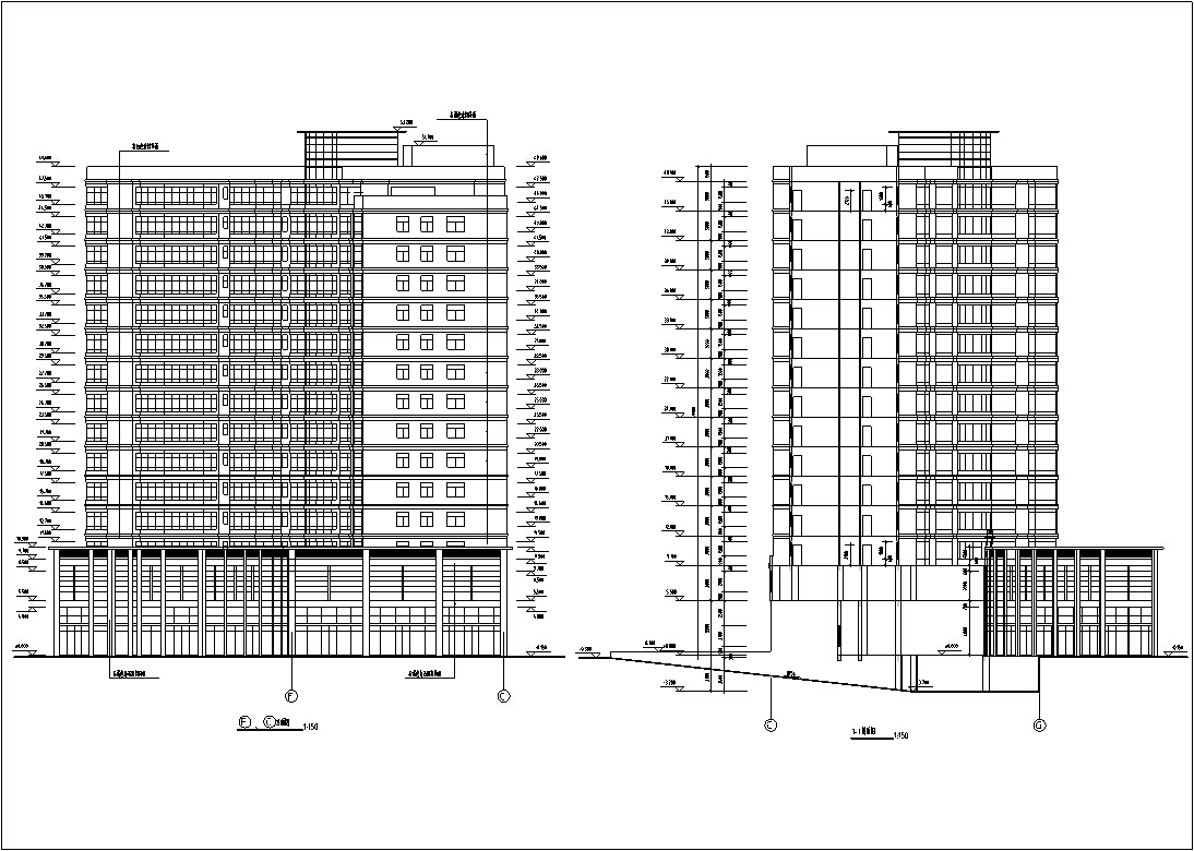 凯悦宾馆现代高层建筑施工图CADcad施工图下载【ID:168108102】