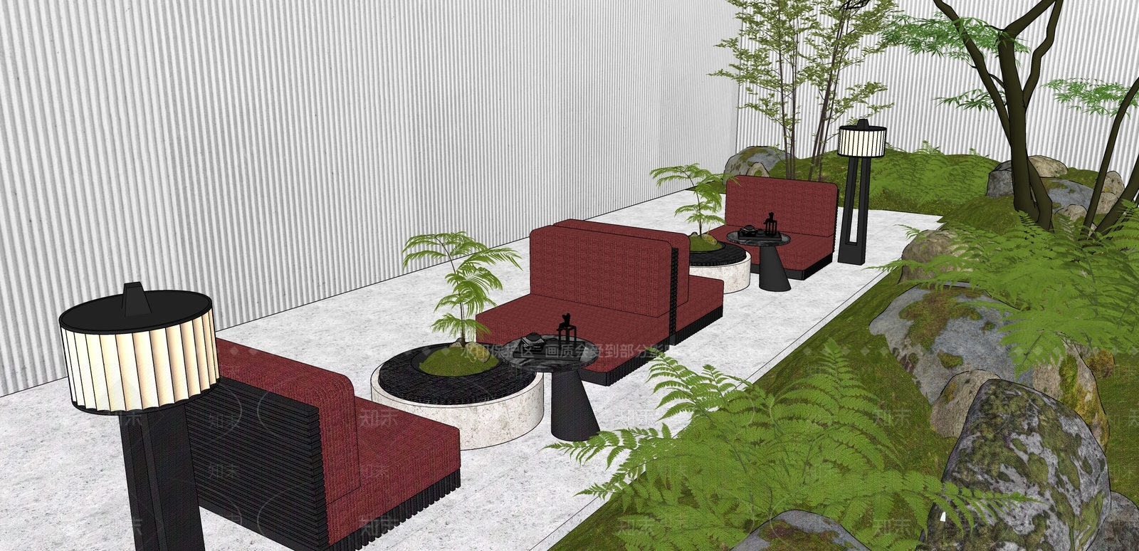 现代其他户外家具SU模型下载【ID:1200180876】