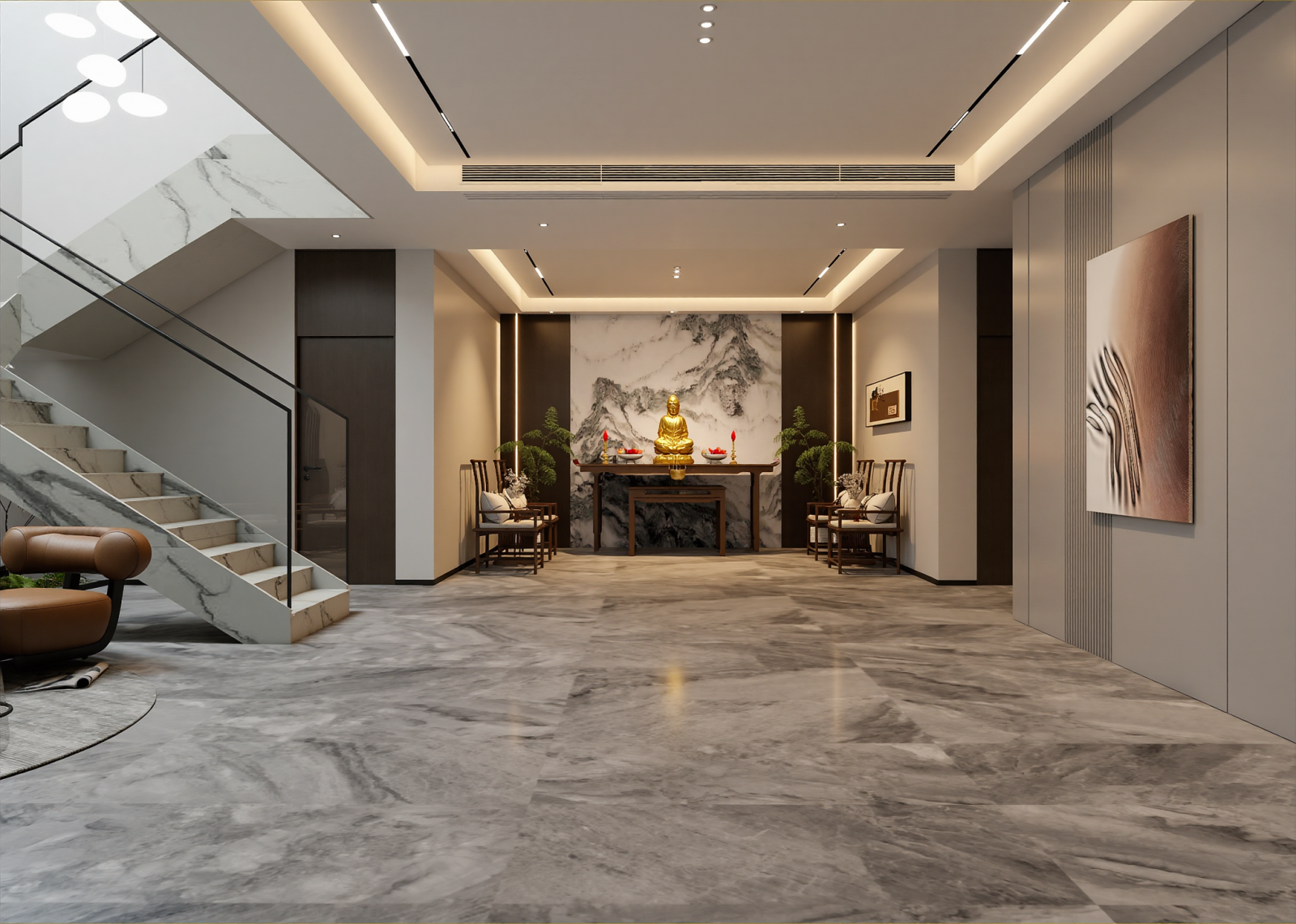 现代佛堂3D模型下载【ID:1215091721】