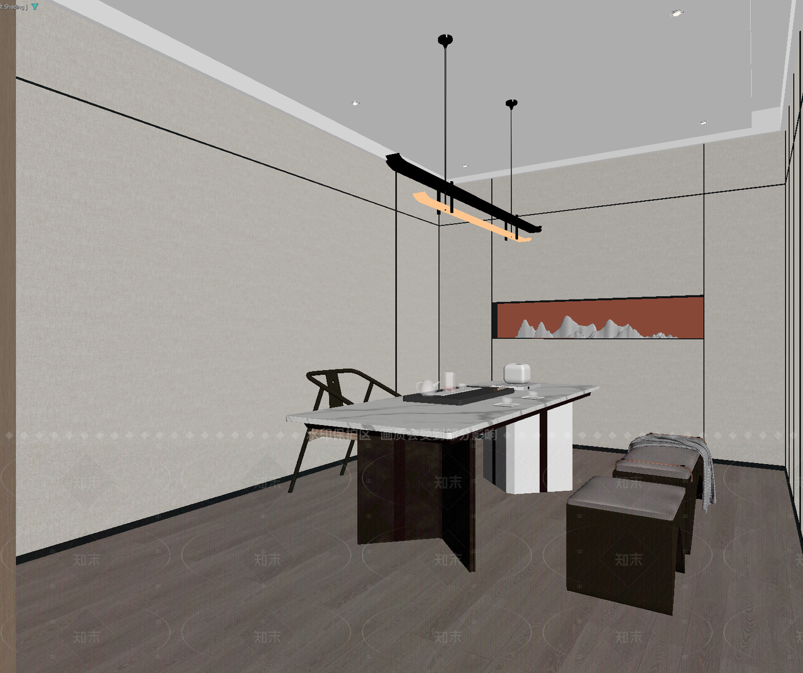 新中式茶馆3D模型下载【ID:1214932039】