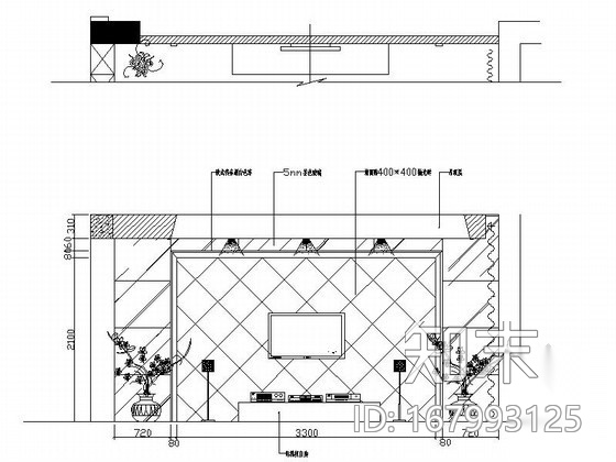 高档客厅家居装修设计立面图cad施工图下载【ID:167993125】