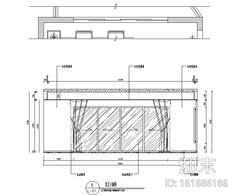 现代中式极简风三居室住宅空间设计施工图（附效果图）cad施工图下载【ID:161686186】