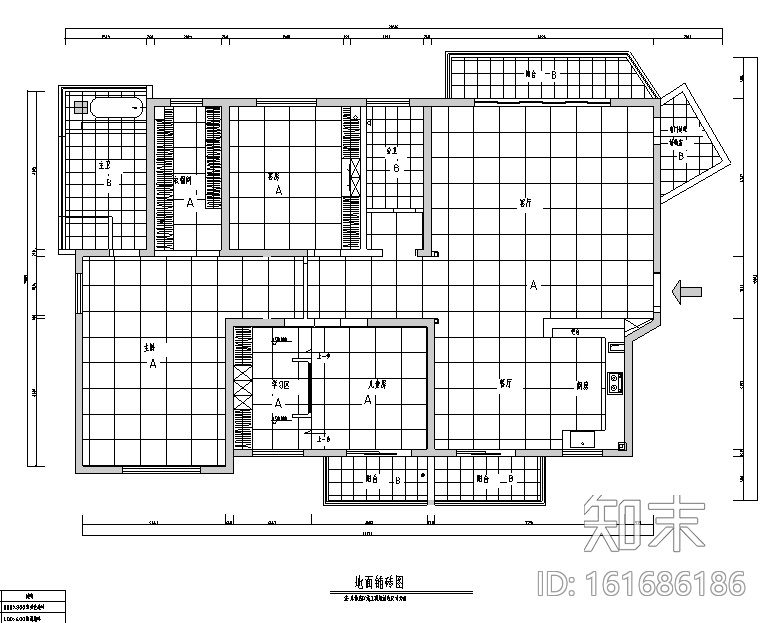 现代中式极简风三居室住宅空间设计施工图（附效果图）cad施工图下载【ID:161686186】