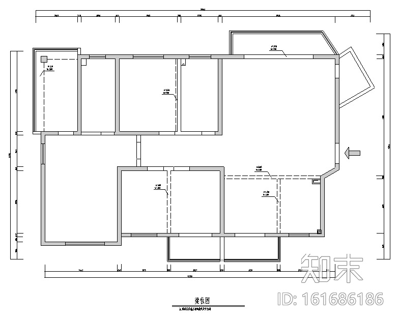 现代中式极简风三居室住宅空间设计施工图（附效果图）cad施工图下载【ID:161686186】