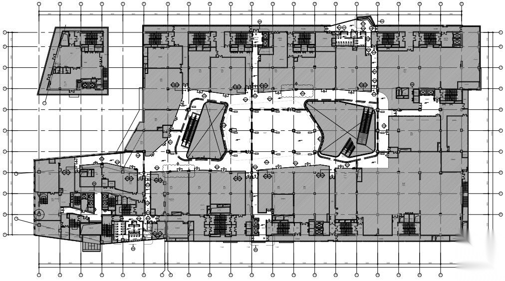 北京路劲世界城三期商场及办公大堂全套CADcad施工图下载【ID:160415154】